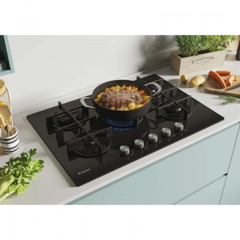 PLAQUE DE CUISSON CANDY CVG74WPB / 5 FEUX / 75CM / NOIR