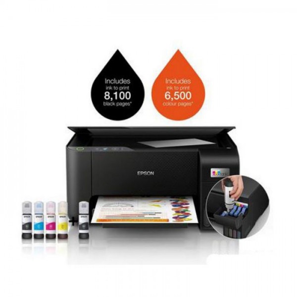 IMPRIMANTE À RÉSERVOIR INTÉGRÉ EPSON ECOTANK L3210 3EN1 COULEUR - NOIR