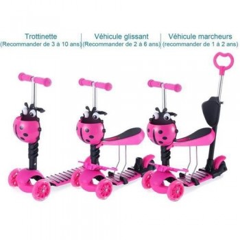 Scooter Trottinette à 3 Roues pour Enfant - 3 Ans et Plus - avec Roues à lumières LED