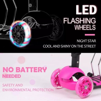 Scooter Trottinette à 3 Roues pour Enfant - 3 Ans et Plus - avec Roues à lumières LED