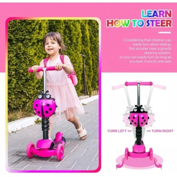 Scooter Trottinette à 3 Roues pour Enfant - 3 Ans et Plus - avec Roues à lumières LED