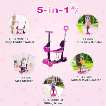 Scooter Trottinette à 3 Roues pour Enfant - 3 Ans et Plus - avec Roues à lumières LED