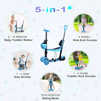 Scooter Trottinette à 3 Roues pour Enfant - 3 Ans et Plus - avec Roues à lumières LED