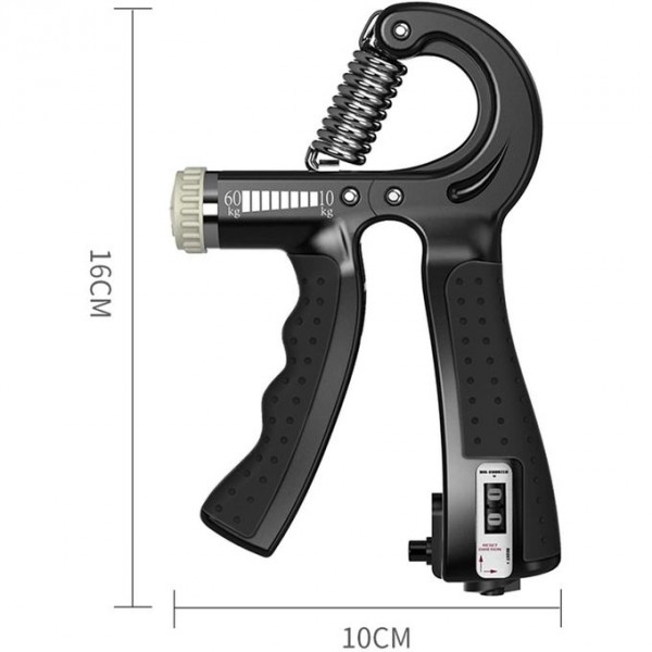 Appareil de Musculation de la Poignée, Résistance Réglable 5-60kg -Noir