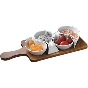 Petite assiette en céramique avec plateau en bois, plateau à fruits, assiette à Sauce d'assaisonnement, vaisselle
