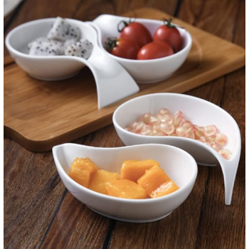 Petite assiette en céramique avec plateau en bois, plateau à fruits, assiette à Sauce d'assaisonnement, vaisselle