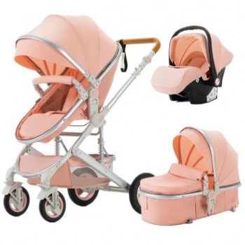 Belecoo poussette 3 en 1 pour bébé facile à plier multifonctionnelle Portable siège de sécurité CORAIL