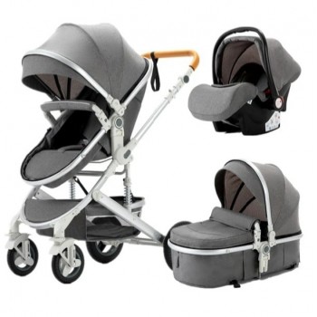 Belecoo poussette 3 en 1 pour bébé facile à plier multifonctionnelle Portable siège de sécurité GRIS