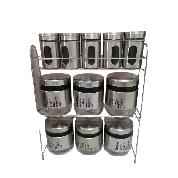 5 pots à épices en verre de 80ml et 6 pots de stockage