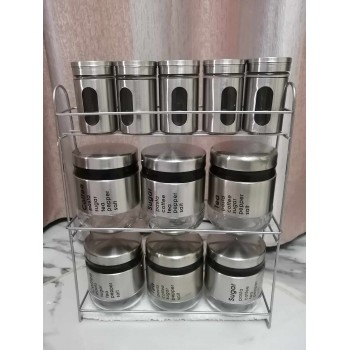 5 pots à épices en verre de 80ml et 6 pots de stockage