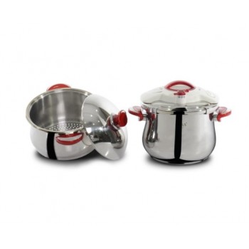 Cocotte 7 Litres OMS Inox 18/10 - Rouge