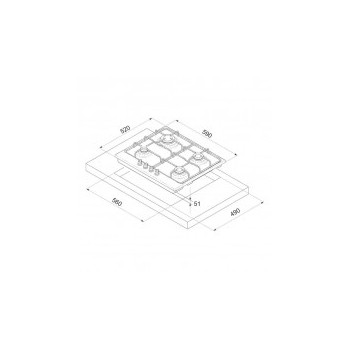 PLAQUE DE CUISSON FOCUS 4 FEUX NOIR F.401B