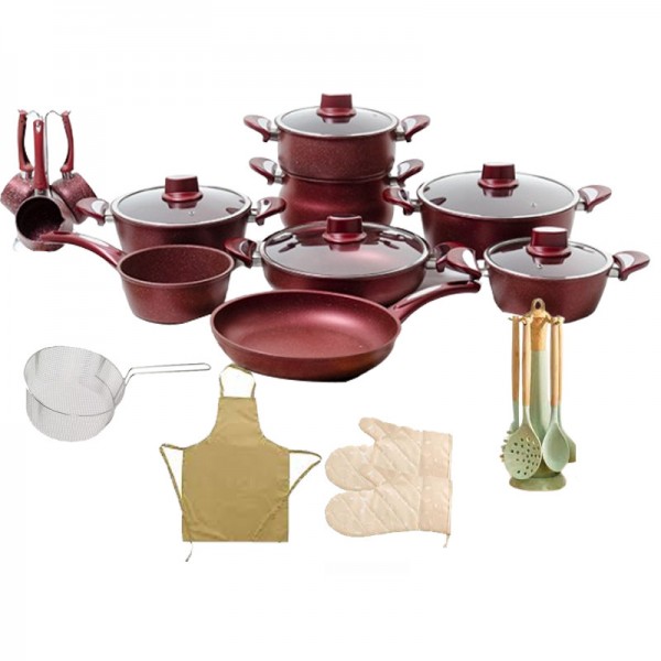 Batterie De Cuisine Almaz Granite 29 Pièces