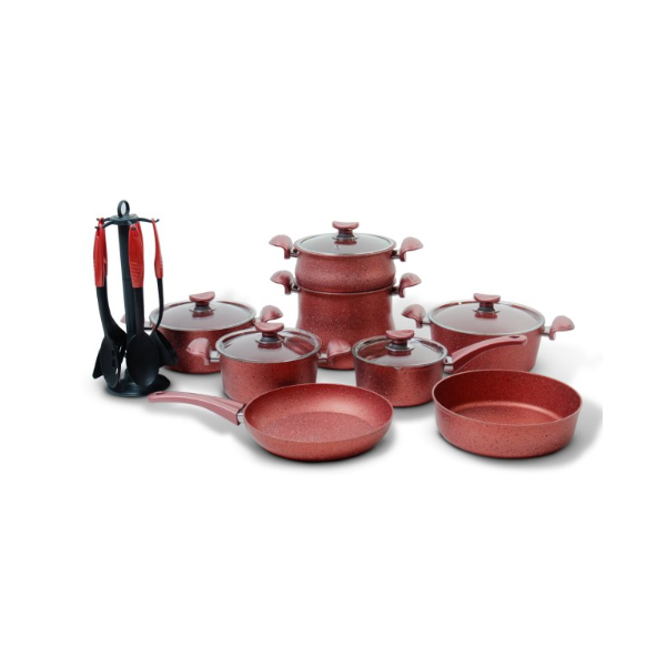 Batterie Granite OMS Collection 19 Pièces - Rouge