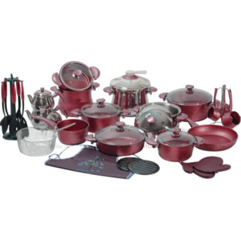 Batterie OMS 38 Pièces Granite - Rouge Bordeaux