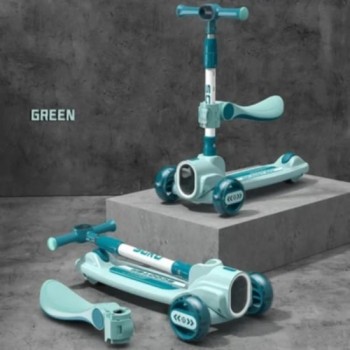 Trottinette à Trois Roues Pour Enfant Avec Phare et Siège Démontable
