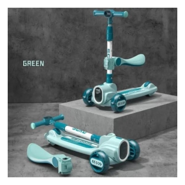 Trottinette à Trois Roues Pour Enfant Avec Phare et Siège Démontable