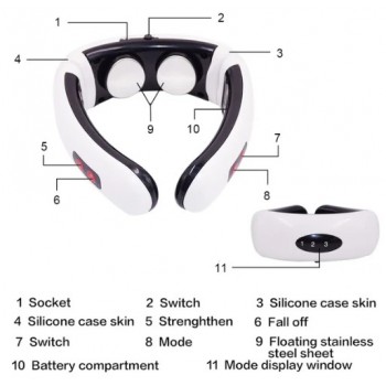 Masseur électrique de cou SALORIE EMS Pulse Back 6 modes Contrôle de puissance