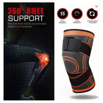 Genouillère de sport anti-douleur Neenca - Genouillère de protection pour genou (noir, orange)