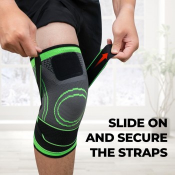 Genouillère de sport anti-douleur Neenca - Genouillère de protection pour genou (noir, vert)
