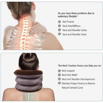 Coussin Cervical Gonflable à 3 Niveaux