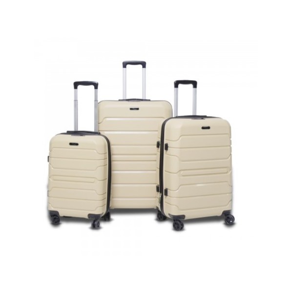 Set De Trois Valises Polypropylène - Rose