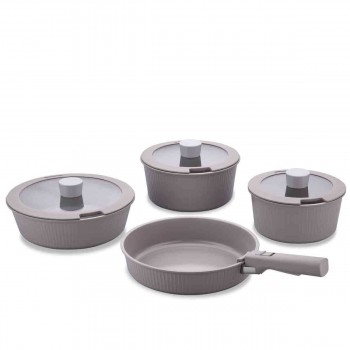 Batterie Korkmaz Pratika de cuisine 8 pièces avec poignée amovible A2800