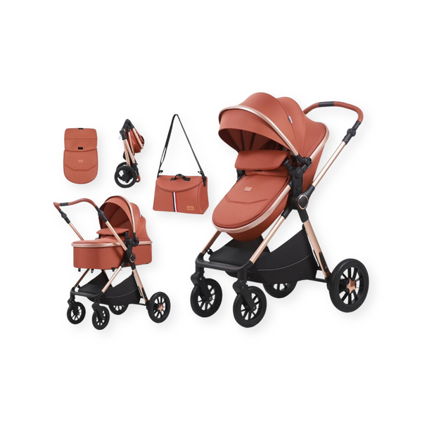 Poussette landau 2en1 pour bébé H2D Kidilo - Marron