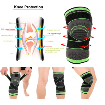 Genouillère de sport anti-douleur Neenca - Genouillère de protection pour genou (noir, vert)