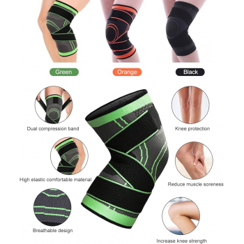 Genouillère de sport anti-douleur Neenca - Genouillère de protection pour genou (noir, vert)