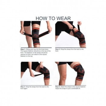 Genouillère de sport anti-douleur Neenca - Genouillère de protection pour genou (noir, orange)