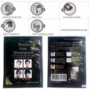 Lot de 3 shampoings colorants- Unisexes pour cheveux noirs- En 5 minutes