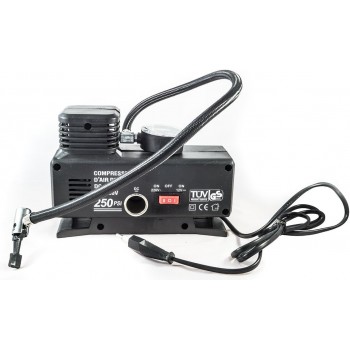 All Ride Mini compresseur d’air pour canots de sauvetage gonflables avec manomètre et adaptateur de voiture 220 V et 12 V
