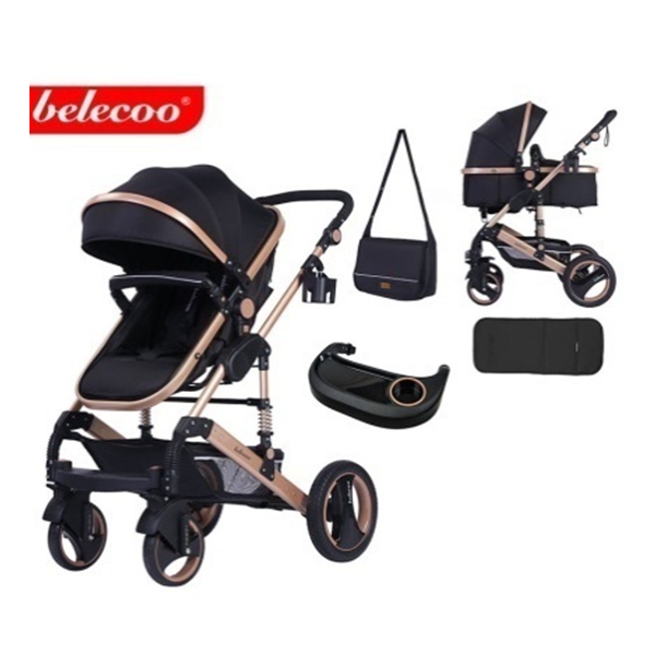Poussette Landau BELECOO 535-Q3 Avec Sac Maman - Noir