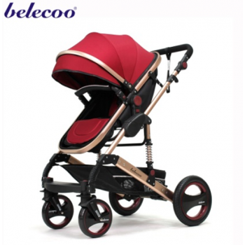 Poussette Landau BELECOO 535-Q3 Avec Sac Maman - Rouge