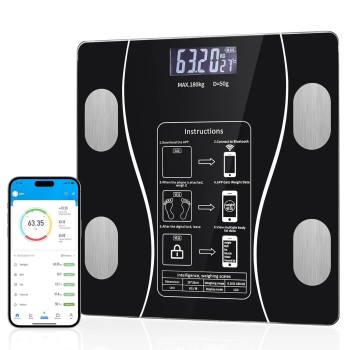 Balance Numérique Intelligente de Graisse Corporelle, Analyseur de Composition Corporelle, LED, Bluetooth, pour la Maison
