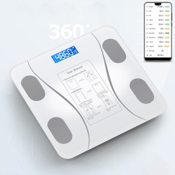 Balance Numérique Intelligente de Graisse Corporelle, Analyseur de Composition Corporelle, LED, Bluetooth, pour la Maison