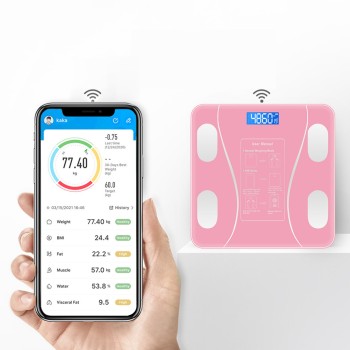 Balance Numérique Intelligente de Graisse Corporelle, Analyseur de Composition Corporelle, LED, Bluetooth, pour la Maison
