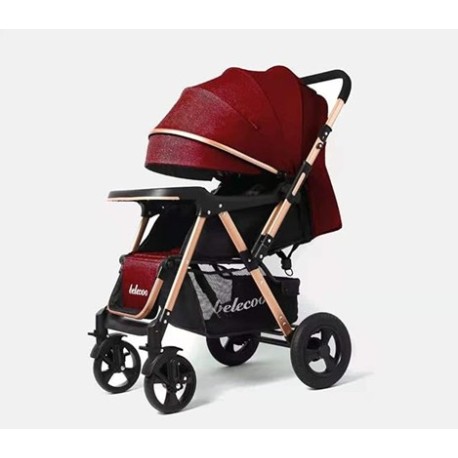 Poussette bébé Belecoo 511 ROUGE BORDEAUX