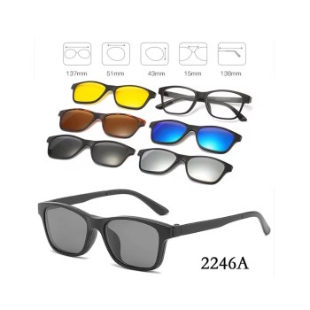 Lunettes 6 En 1 – Monture et 5 Appliques Polarisées 2246A