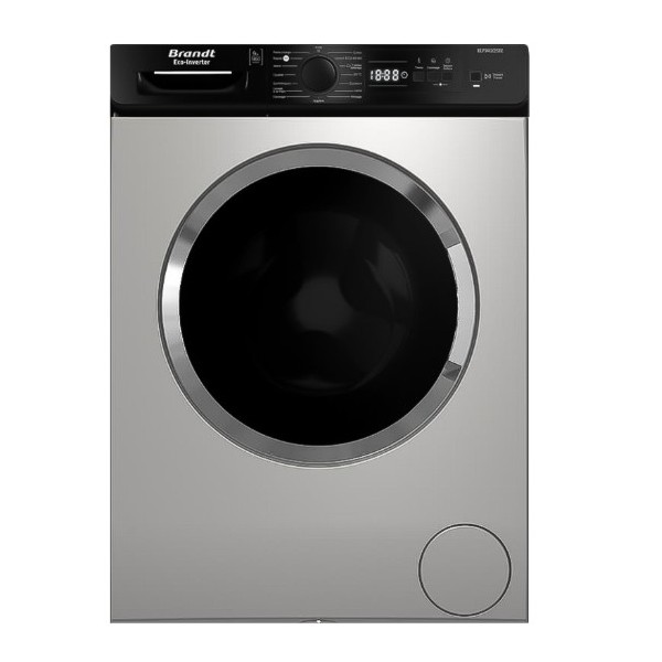 Machine à Laver Frontale BRANDT BLF942QSBL Inverter  9 Kg  1400Tr  Silver