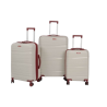 Set de trois valises avec roues démontables - Titou - Crème rouge bordeaux