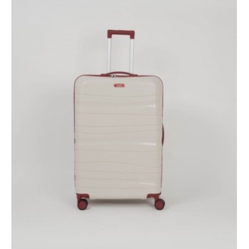 Set de trois valises avec roues démontables - Titou - Crème rouge bordeaux