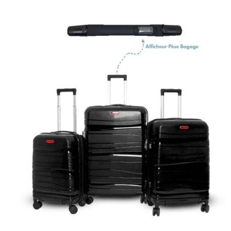 Ensemble de 3 Valises TITOU roues démontables Avec Afficheur Pese Bagage