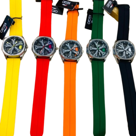 Montres uniques hommes cadran rotatif Sport bracelet en Silicone