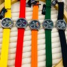 Montres uniques hommes cadran rotatif Sport bracelet en Silicone