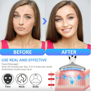 Appareil Anti Rides Visage, 7 Couleurs de Massage Visage,3 Modes cou Raffermissement du Visage