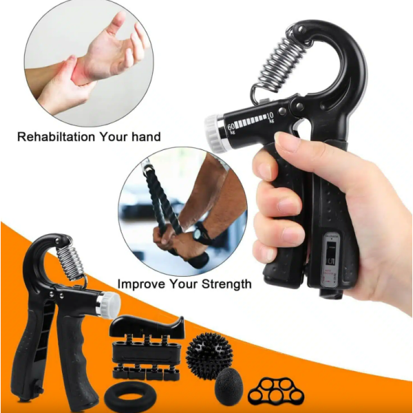 Kit 6 pièces Entraîneur de force de préhension réglable de 10 à 60Kg