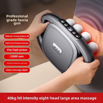 Pistolet de massage Professionnel sans fil à 8 têtes, tissu profond, relaxation musculaire