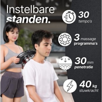 Pistolet de massage Professionnel sans fil à 8 têtes, tissu profond, relaxation musculaire